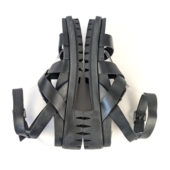 NEW Sam Edelman Eleanora Ankle Strap Gladiator Lug Sole Black Sandal Siz… - Picture 13 of 16